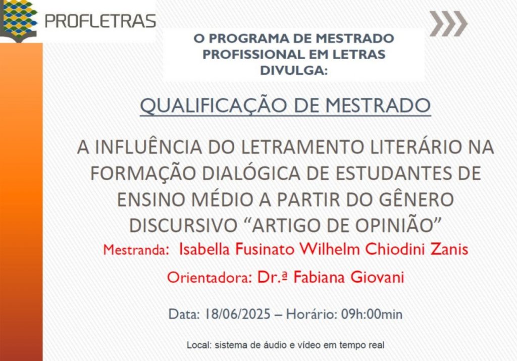 Divulgação de Exame de Qualificação - Isabella Fusinato Wilhelm Chiodini Zanis